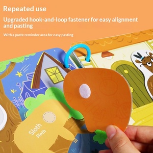 Puzzle Educativo Montessori in Legno CE, Giochi con Adesivi Riutilizzabili, Libro Silenzioso in Feltro, Giocattoli Dinosauro per l'Apprendimento Precoce dei Bambini - Product Image 4
