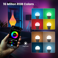 Ampoule intelligente WiFi E27 MOES Tuya Matter, LED dimmable, 16 millions de couleurs RVB, lampe bougie, commande vocale Alexa Google Home, contrôle par application