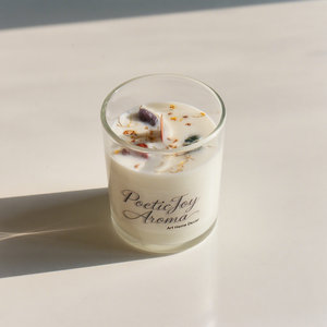 Bougies parfumées dans un bocal en verre minimaliste nordique, galets, fleurs séchées, barres et cadeaux d'anniversaire - Product Image 6