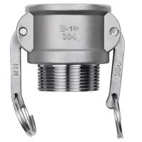 Raccords à connexion rapide pour tuyaux d'incendie, type B, en acier inoxydable 304/316L, tête hexagonale moulée, bride NPT, finition sablée