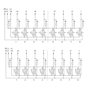 Caja de Distribución Inteligente bibo SVLEC IP67 M12 NPN PNP de 8 Vías con Conector M23 - Product Image 5