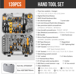 Hi-Spec 139pcs tự động sửa chữa công cụ thiết lập Kit cơ bản hộ gia đình dụng cụ cầm tay với trường hợp khó khăn OEM tùy chỉnh - Product Image 6