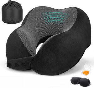 Customization Portable Wearable Slow Rebound Memory Foam U-shaped Pillow Logo Ergonomic Soft <b>Neck</b> Support Travel <b>Wrap</b> - Product Image 1