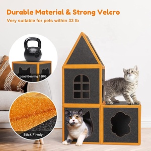Multifuncional <span class=keywords><strong>DIY</strong></span> montar gato casa mascota escondite Casa de juego Torre condominio interactivo gato nido cama - Product Image 6