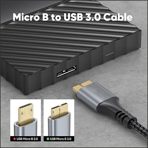 <b>USB</b> 3.0 Type A To Micro <b>USB</b> <b>Cable</b> 5Gbps Data Transfer Fast <b>Charging</b> Grey Copper Wire - Product Image 5