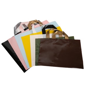 High Quality Loop Handle Plastic Bag with Customized logo Carrier Retail Shopping Bag