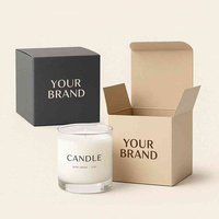 Boîte d'emballage pour bougies pliable en papier recyclable avec insert en carton ondulé, impression de logo personnalisée