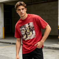OEM/ODM Maßgeschneidertes Premium Vintage T-Shirt, Schweres Gewicht, 100% Baumwolle, Locker Geschnittener Boxy-Fit, Herren Grafik Digital Bedrucktes Streetwear-Shirt
