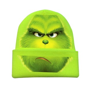 <strong>Grinch</strong> Knit Beanie Christmas <strong>Hat</strong> Warm Fleece Lined Winter Cap with <strong>Grinch</strong> Print - Product Image 6