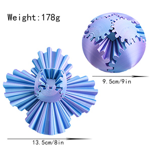 Gear Ball, jouet anti-stress imprimé en 3D pour enfants, balle rotative ou cube, personnalisable en PLA, impression 3D - Product Image 2