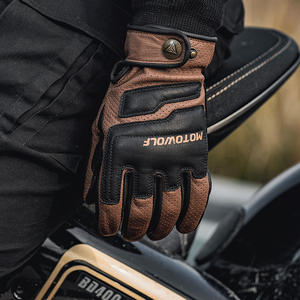 MOTOWOLF Vintage motosiklet yüksek kaliteli sürme deri eldiven - Product Image 5