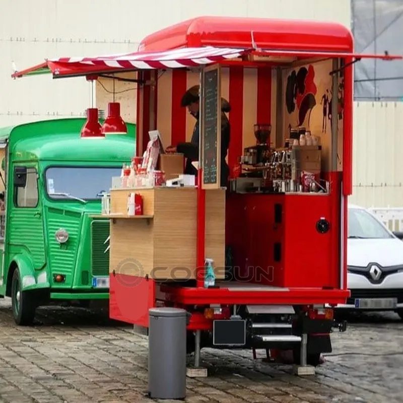 China Factory Produce Electric Food Truck Burger Fries Crepe Bubble Tea Ice Cream Coffee Piaggio Food Truck