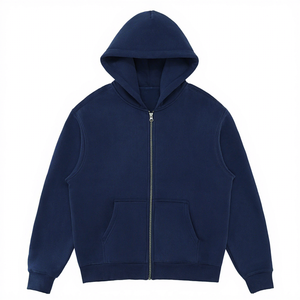 Sudadera con Capucha y Cierre de Cremallera para Hombre, Color Verde Oscuro, Corte Regular, Estilo Informal, para Otoño, Manga Larga, Tejido de Punto - Product Image 2