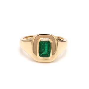 Anillo de Oro Sólido de 14k con Esmeralda Natural de Corte Octogonal, Joyería de Oro Puro, Anillos de Lujo Hechos a Mano con Engaste de Bisel, Venta al por Mayor - Product Image 6