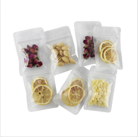 Emballage en plastique translucide mat refermable, emballage plat à fermeture éclair à trois côtés, sachet d'emballage