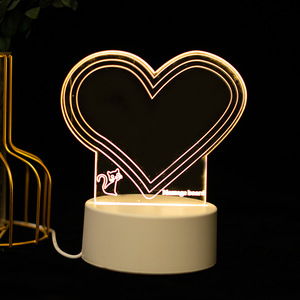 IY Lgift Gift regalo en blanco <span class=keywords><strong>3D</strong></span> creativos Pen rewrit acrílico nota tablero LED recargable luz nocturna con tablero de mensajes - Product Image 4
