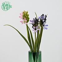Élégante branche artificielle de jacinthe rose de 42 cm, petite branche unique pour couronne de mariée ou coiffe florale