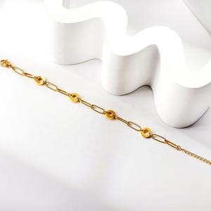 Bracelet en acier inoxydable 2023, acier inoxydable de haute qualité, plaqué or 18 carats, bracelet porte-bonheur avec charme cercle - Product Image 4