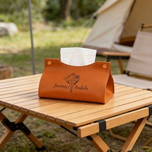 Housse à mouchoirs en cuir personnalisée, porte-serviettes sur mesure, boîte de rangement pour papier pour l'organisation de la maison/du bureau, cadeau de pendaison de crémaillère - Product Image 2