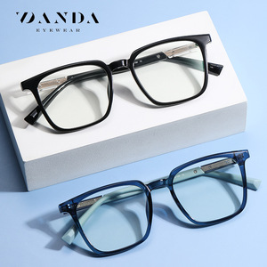 Zanda แว่นตาสี่เหลี่ยมขอบเต็มสีฟ้าป้องกันแสงสีฟ้าใส่ได้ทั้งชายและหญิงกรอบ TJ854ขนาดกลาง - Product Image 1