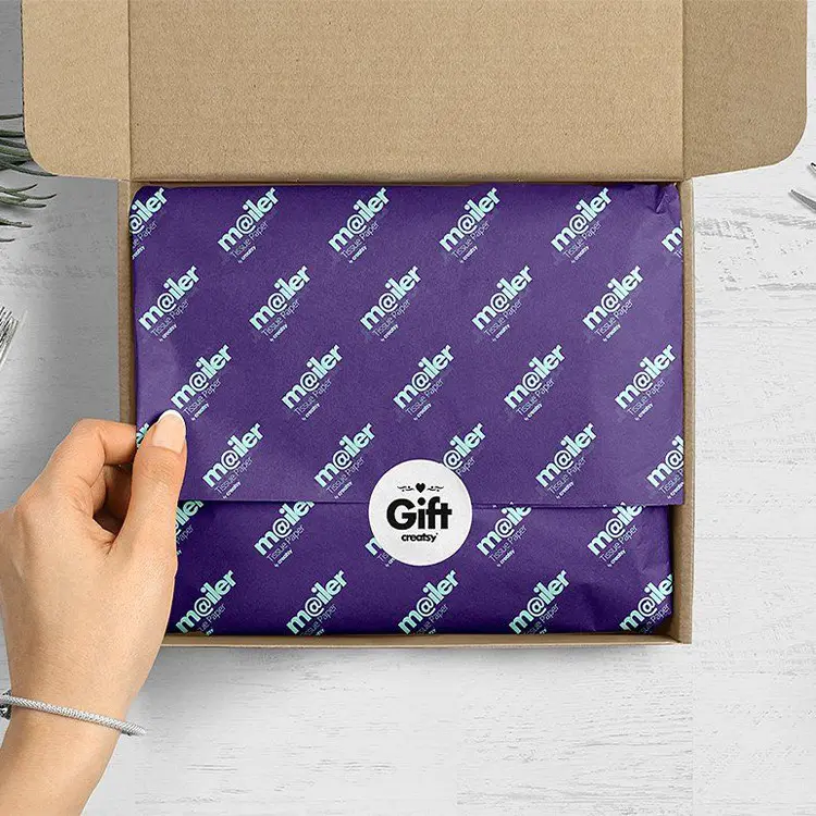 Hersteller Fabrik Custom Box Tissue Geschenk papier mit Luxus Typ umwelt freundlich billig lila hübsche Tissue Wrap Paper