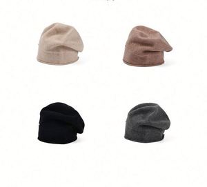Gorro de Cachemira Personalizado con Logotipo para Mujer, Otoño Invierno, Talla Grande, Diseño Simple, Gorro Tipo Boina - Product Image 2