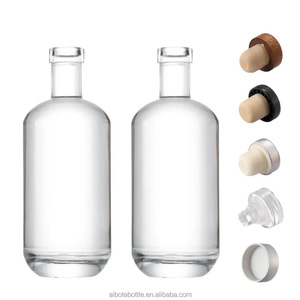 Cao cấp nặng pacho chai rượu thủy tinh 50cl 70cl <span class=keywords><strong>75cl</strong></span> Whisky rum Gin <span class=keywords><strong>Vodka</strong></span> gỗ nút chai Stopper tùy chỉnh Brandy bao bì - Product Image 4