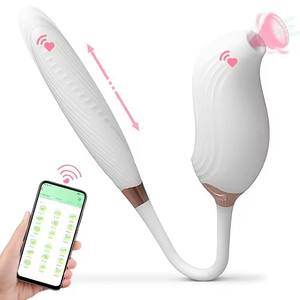 Vibrador de succión de pezón, masajeador de senos <span class=keywords><strong>2</strong></span> en 1, vibrador de succión de clítoris rosa de punto G dual para mujeres, nuevos juguetes sexuales, Consolador - Product Image 2