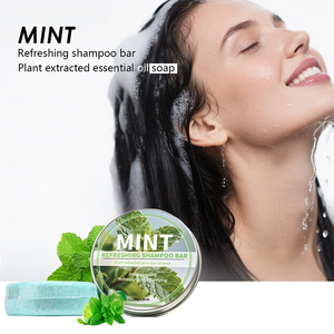 Champú en barra de menta de marca privada personalizado para el crecimiento del cabello, fortalecimiento, espesamiento y volumen para mujeres y hombres - Product Image 1