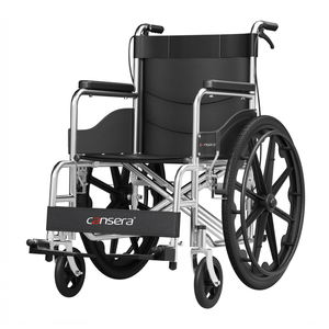 Fauteuil roulant robuste à cadre en acier carbone, roues en alliage durables, système de freinage double autopropulsé, design pliable - Product Image 1