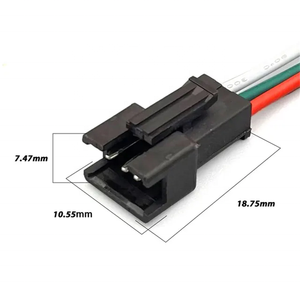 Conjunto de chicote de fios personalizado com conector de 2 pinos Pitch Série JST SM 2.5mm para aplicações elétricas de precisão - Product Image 5