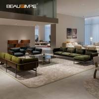 Italienisches Modulares High-End Totu Sofa aus Samt & Leder mit Gunmetal-Rahmen für Luxus-Villen und Große Wohnzimmer
