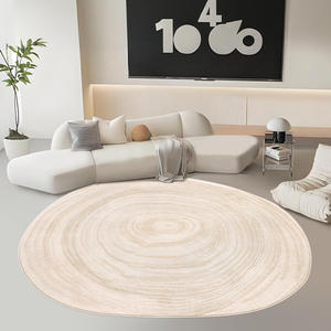Alfombra Moderna de Imitación de Cachemira, Forma Novedosa, Antideslizante, para Sala de Estar, Color Crema Sólido, Decoración del Hogar, Otoño 2025 - Product Image 5