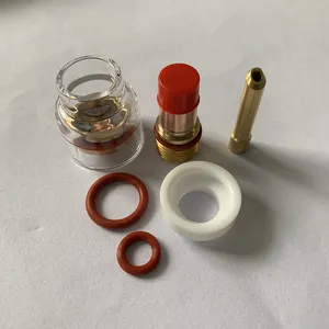 Tig Stubby Gas Lens Collet Body Pyre Cup Clear Nozzle Kit Isolator Tig Terug Cup Sr Wp 17 18 26 tig Lassen