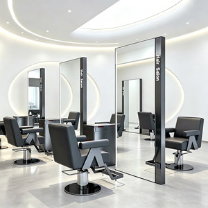 Barber Shop Salon <b>Mirror</b> Lightweight Leather <b>Double</b>-<b>Sided</b> Floor <b>Mirror</b> Modern Design Custom Logo China Origin Model C - Product Image 1