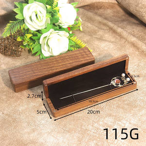 Long collier rectangulaire en bois de noyer organisateur de bijoux pour anniversaire proposer boîte-cadeau de noël présentoir de rangement - Product Image 5