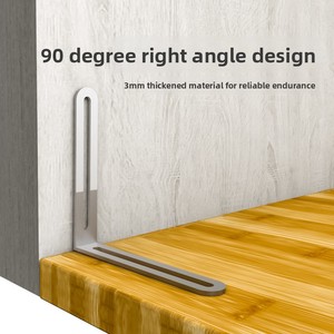 Support d'angle en <span class=keywords><strong>acier</strong></span> inoxydable à angle droit, épaissi, trou long, 90 degrés, pièce droite mobile, en forme de L, support d'étagère fixe - Product Image 2