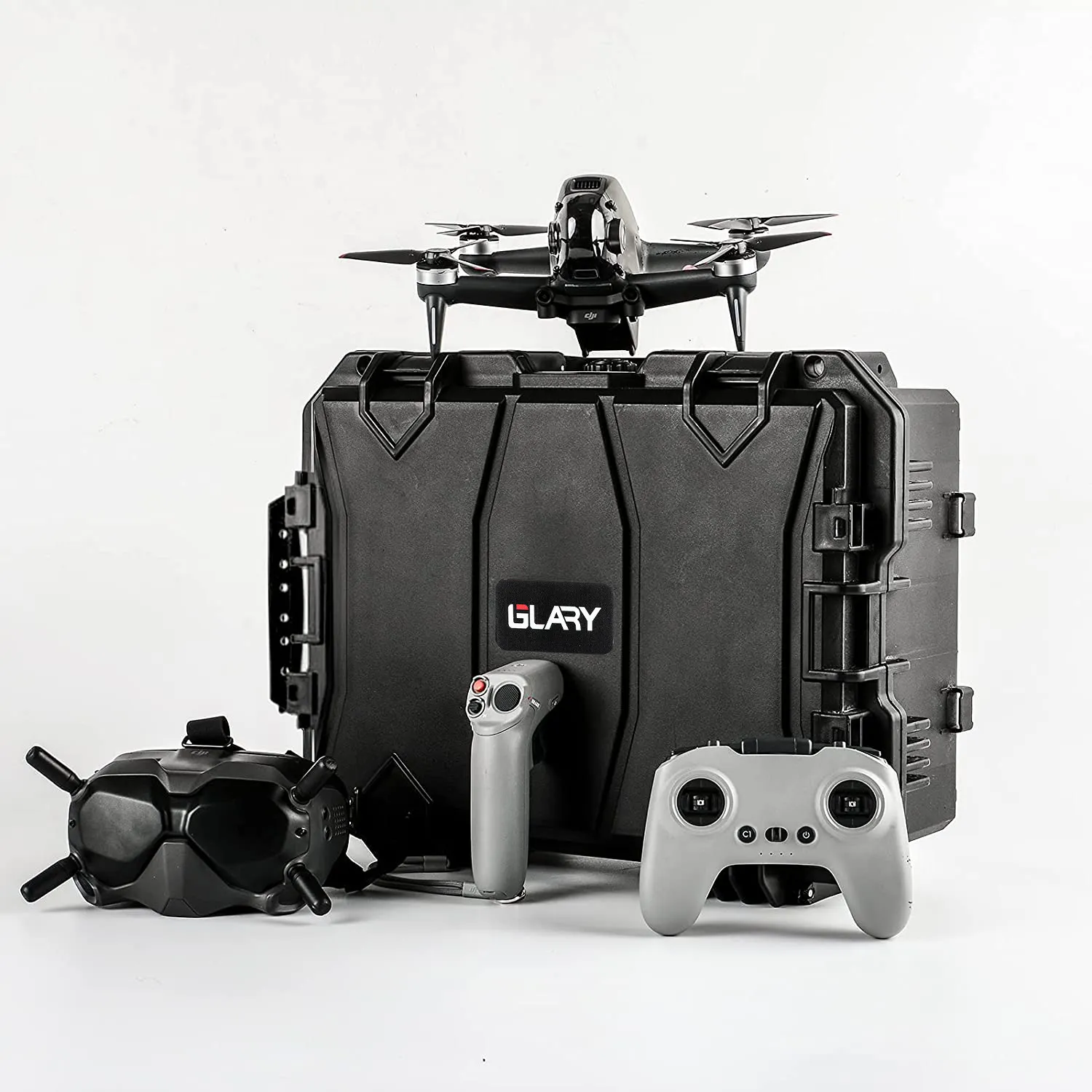 Glary waterproof camera carrying case hard plastic 2 Pro and zoom fly tool case with wheels black drone box outdoor flight case