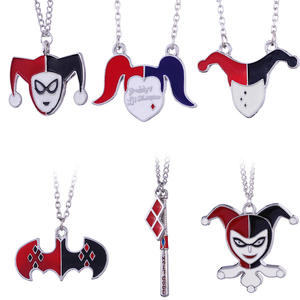 Wowei moda dibujos animados Suicide <span class=keywords><strong>Squad</strong></span> Harley Quinn bate de béisbol colgante Figaro cadena joyería fina collares - Product Image 1