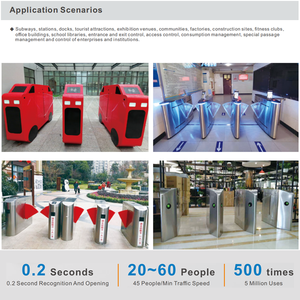 Portão Inteligente Mingxu para Pedestres com Reconhecimento Biométrico de Impressão Digital e Facial, Recurso de Segurança Anticolisão e Gestão por Controle Remoto - Product Image 4