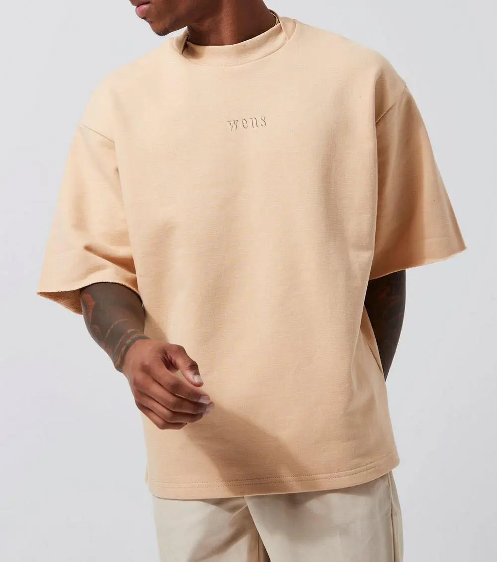 Men Heavyweight Oversized Premium Cotton Boxy Fit Summer Short Sleeve Drop Shoulder Custom Embroidery T Shirts