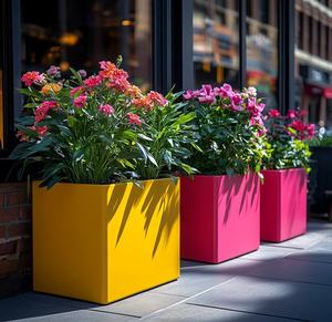 Pots à fleurs en fibre de verre personnalisés, jardinières d'intérieur et d'extérieur, pot à fleurs + pot + <span class=keywords><strong>XXL</strong></span> + pour extérieur, fleurs artificielles en pot - Product Image 6