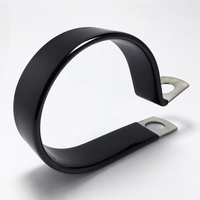 Collier de serrage en caoutchouc type R pour la gestion des câbles et des tuyaux de moto et VTT, avec coussinet EPDM et clip en acier inoxydable SS304