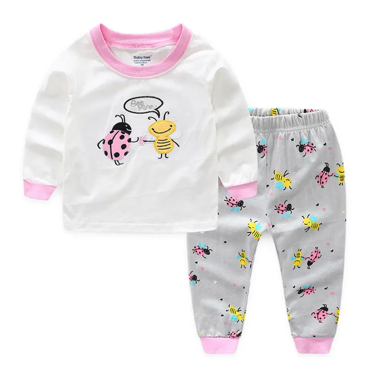 PSL33 Kids Pajamas Sets Girls Rabbit Pattern Night Suit Children Cartoon Sleepwear Pyjamas kids Cotton Nightwear