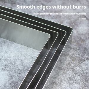 قالب موس مربع 4 5 6 7 8 10 11 12 14 بوصة من الفولاذ المقاوم للصدأ بارتفاع التراميسو 5 من قالب تزيين الكيك - Product Image 5