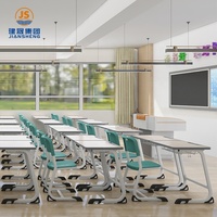 Ensemble bureau et chaise pour étudiant, mobilier scolaire durable et écologique, bureau et chaise fixés pour l'éducation