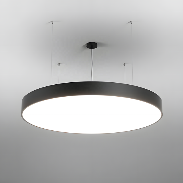 Commercial Customizable Round Pendant Lights in Colors, Sizes, and with Intelligent Dimming (60, 80, 100, 120cm)