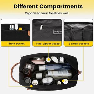 Trousse de Toilette de Voyage en Toile Imperméable Tendance pour Homme avec Fermeture Éclair Grande Capacité Logo Personnalisé – Idéale pour Articles de Toilette - Product Image 3