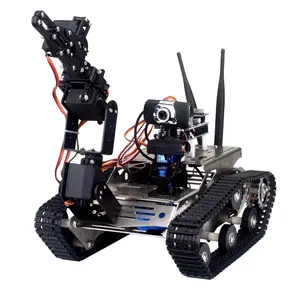 黑色标准版WIFI机器人坦克套件未完成智能机器人车载套件 + A1机器人手臂