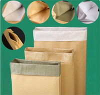 Sac d'emballage perforé en papier kraft laminé à la farine de blé, robuste, avec poignées plates, 20 kg, impression en héliogravure, ruban pour produits chimiques